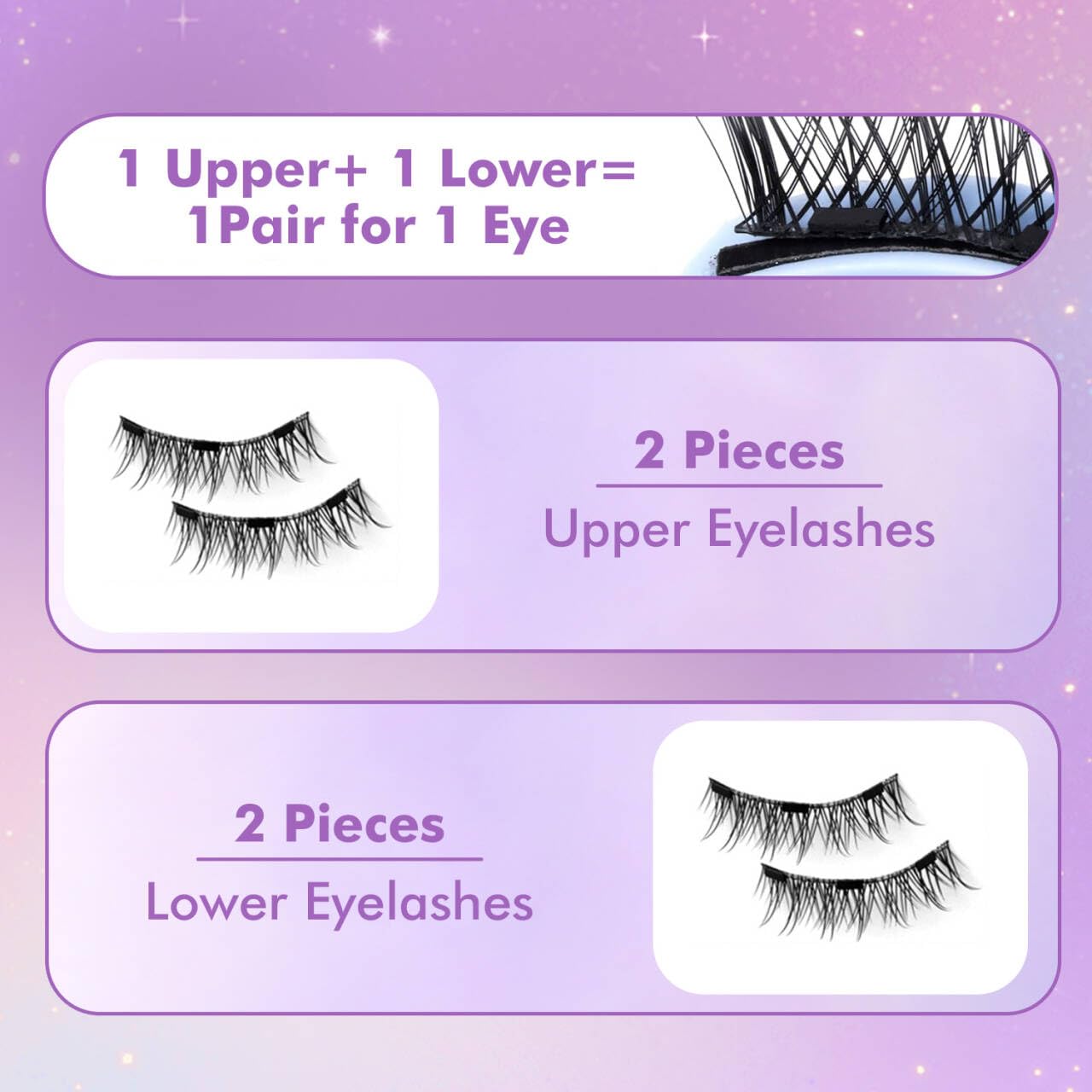 Elara Craft Magnetic Eyelashes with Applicator, Magnetic Eyelashes Natural Look,Reusable Magnet Lashes No Glue Needed Soft Lashes Kit(Natural+Simple)