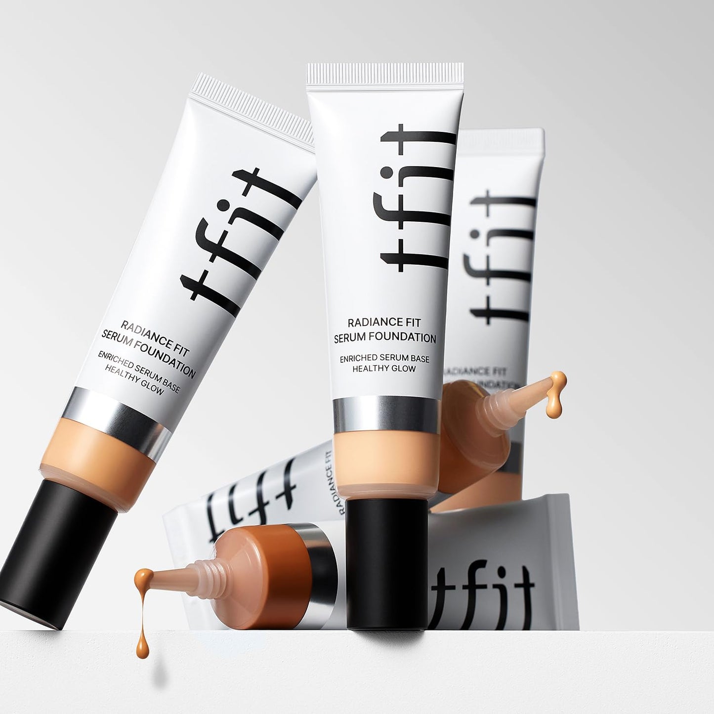 TFIT Radiance Fit Serum Foundation - Flawless Coverage, Dewy finish, Long-lasting, Lightweight, Korean Makeup,1.05 Oz. (W02 Almond Butter, 1.05 Oz.)
