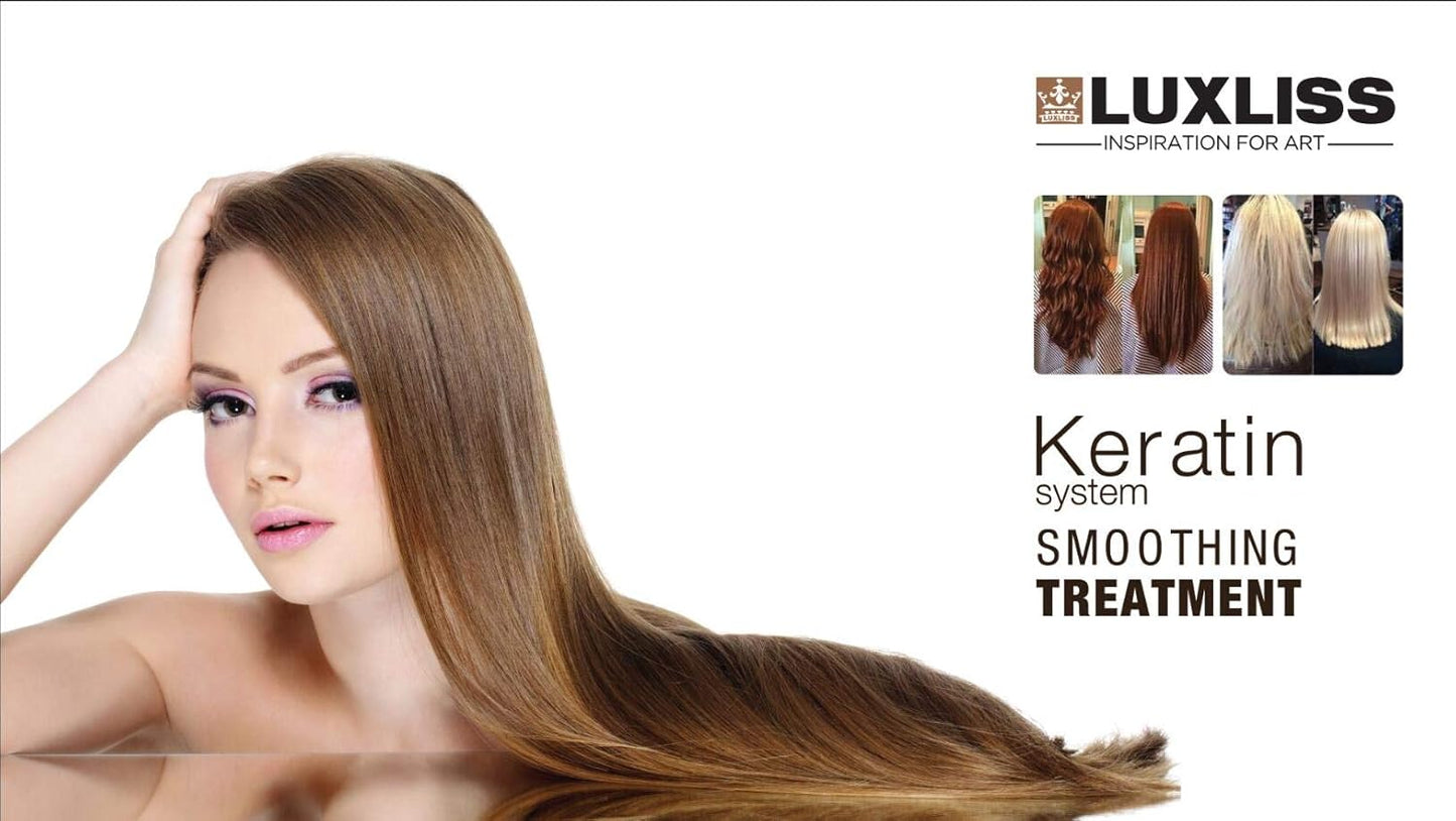 Cysteine System Curl Softening Smoothing Treatment and Keratin Daily Care Shampoo & Conditioner 4PCS Set Professional Results Straightens and Smooths Hair Formaldehyde Free 100% Safe