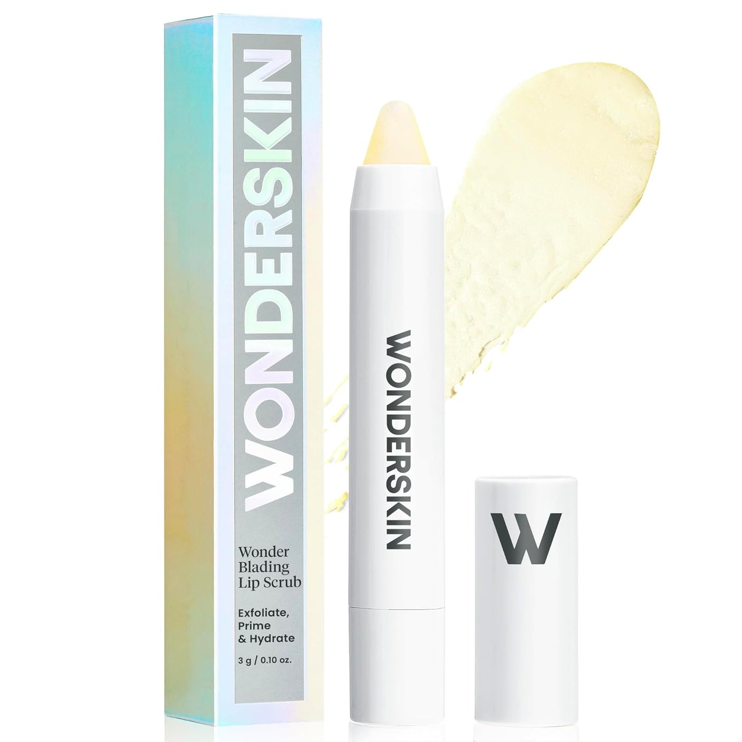 Wonderskin 3-in-1 Lip Scrub Exfoliator & Moisturizer, Lip Exfoliator Scrub, Hydrating Balm for Soft, Nourished, Flake-Free Lips with One-Step Prep, 0.10oz