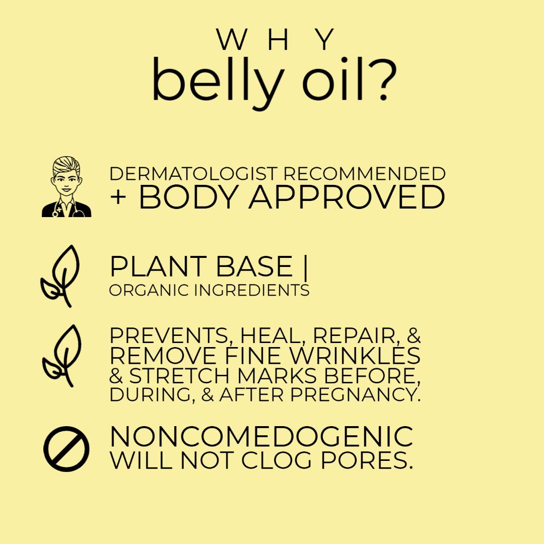Mum. Motherhood Essentials® Premium Organic Belly Oil (3.42oz), Maternity Stretch Mark Oil,Prevent,Heal Remove Stretch Marks & Scars, Safe For Pregnancy