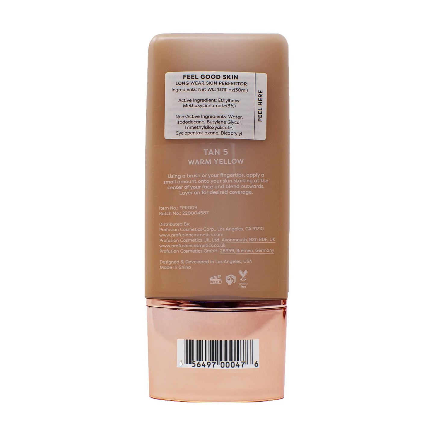 Profusion Cosmetics Lightweight Liquid Foundation for a Flawless and Elegant Radiance, Breathable Makeup for Improves Uneven Skin Tone, Cruelty-Free - Tan 5