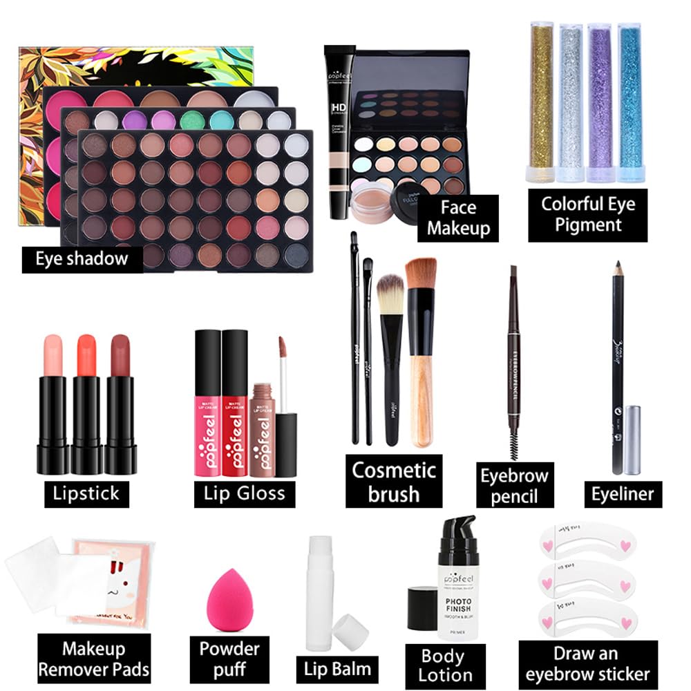 Makeup Kit All In One Makeup Kit,Multipurpose Makeup Set Full Makeup Essential Starter Kit for Beginners Pros Makeup Gift Set for girl or Women