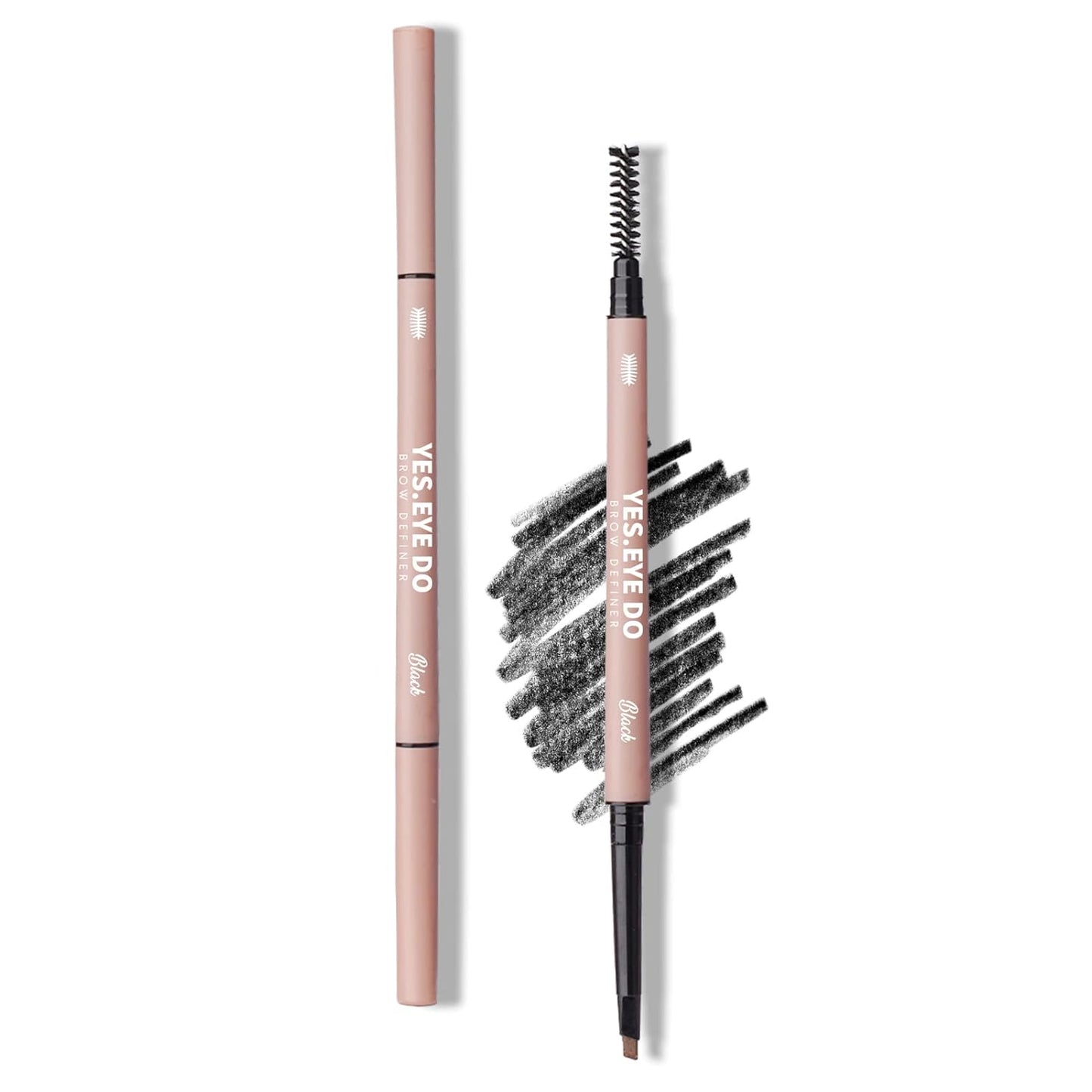 Black Eyebrow Pencil, Soft Black Eyebrow Pen with Hair Like Stroke, Ultra Slim Eye Brow Pencil for Natural-Looking Brows,Waterproof, Black YES.EYE DO