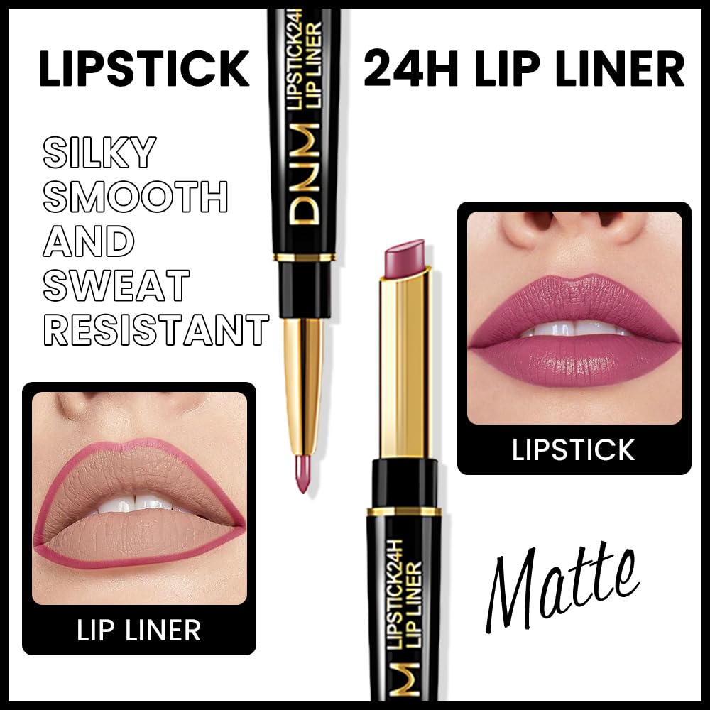 evpct 1Pcs Burgundy Red Matte Lip Liner and Lipstick for Women, Rose Magic Lipstick Lip Stain 24 Hours Original Lip Liner Makeup Stain Long Lasting Waterproof Smudge Proof labial Lip Pencil 36#
