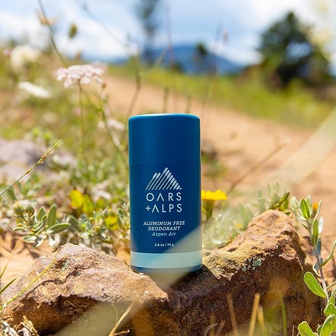 Oars + Alps Aluminum Free Deodorant for Men and Women, Dermatologist Tested and Made with Clean Ingredients, Travel Size, Aspen Air, 2 Pack, 2.6 Oz Each