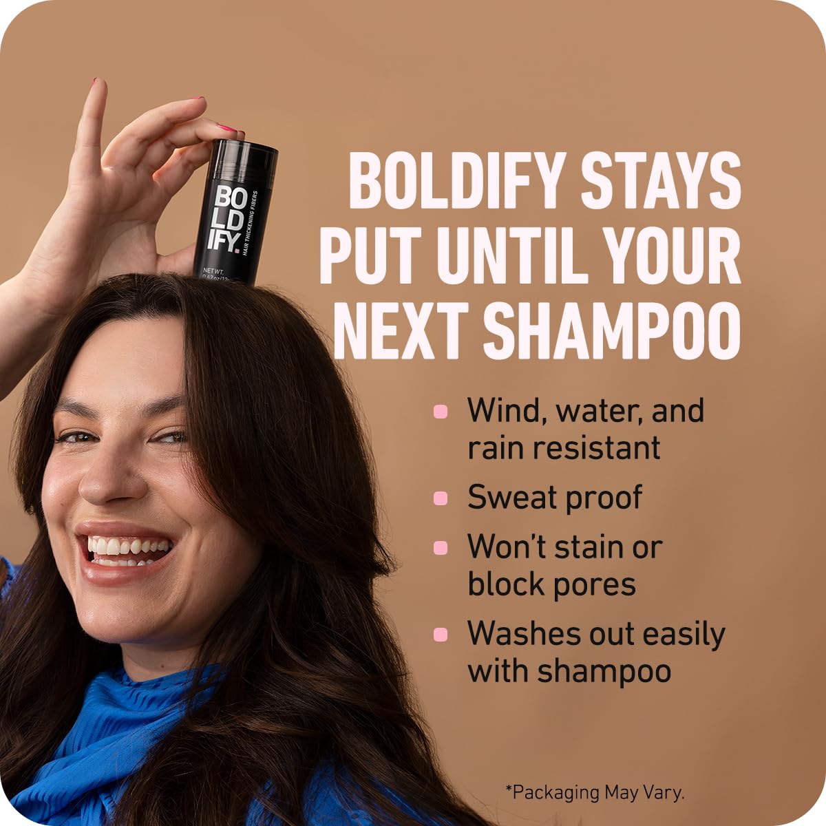 BOLDIFY Hair Fibers (56.5g) - Fill In Thinning and Fine Hair for an Instantly Fuller, Thicker Look - 14 Shades for Women & Men - Light Brown