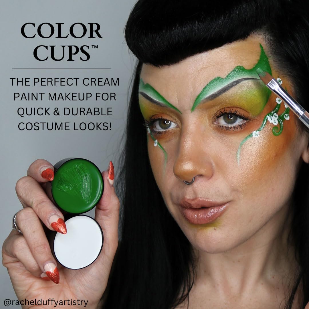 Mehron Makeup Color Cups | Stage, Foundation, Face Paint, Body Paint, Halloween | Face Paint Makeup | Greasepaint .5 oz (14 g) (Blue)