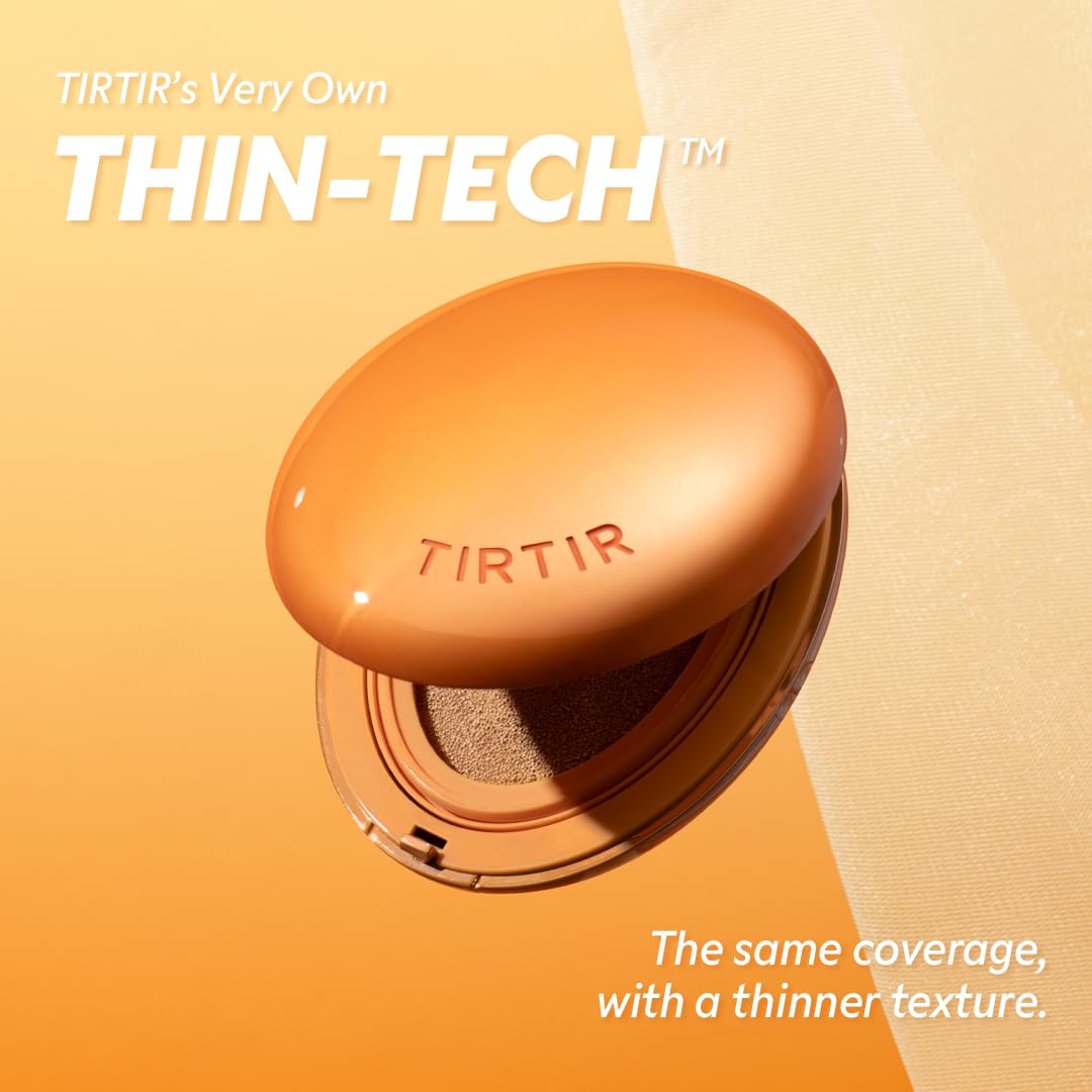 [*Mini Size*] TIRTIR Mask Fit Ai Filter Cushion Foundation | AI-Like Semi-Matte Finish - Up to 72-Hour Medium to Full Coverage Korean BB Cushion Make up Beauty, #30N Rich Honey, 0.15 Fl Oz