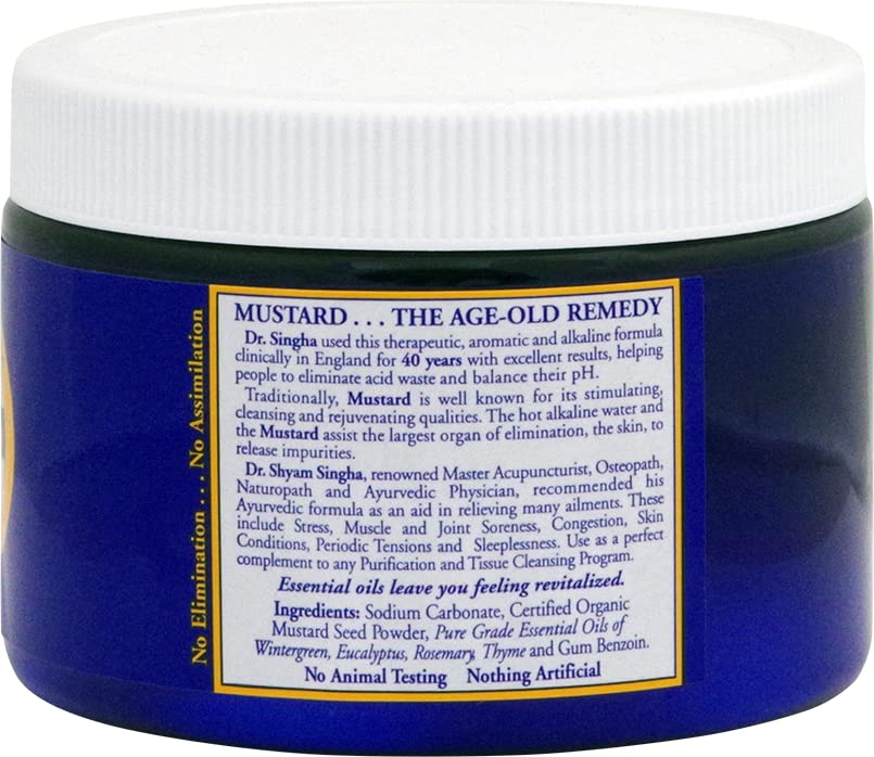 Dr. Singha's Mustard Bath Salts - 8 oz Herbal Bath Soak with Essential Oils for a Relaxing and Rejuvenating Experience - Made in USA