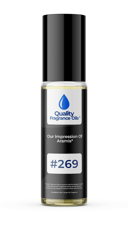 Quality Fragrance Oils' Aramis Impression #269 | Long-Lasting Perfume Oil, Alcohol-Free, Strong Scent, 10ml Roll-On | Affordable Alternative to Designer Fragrances