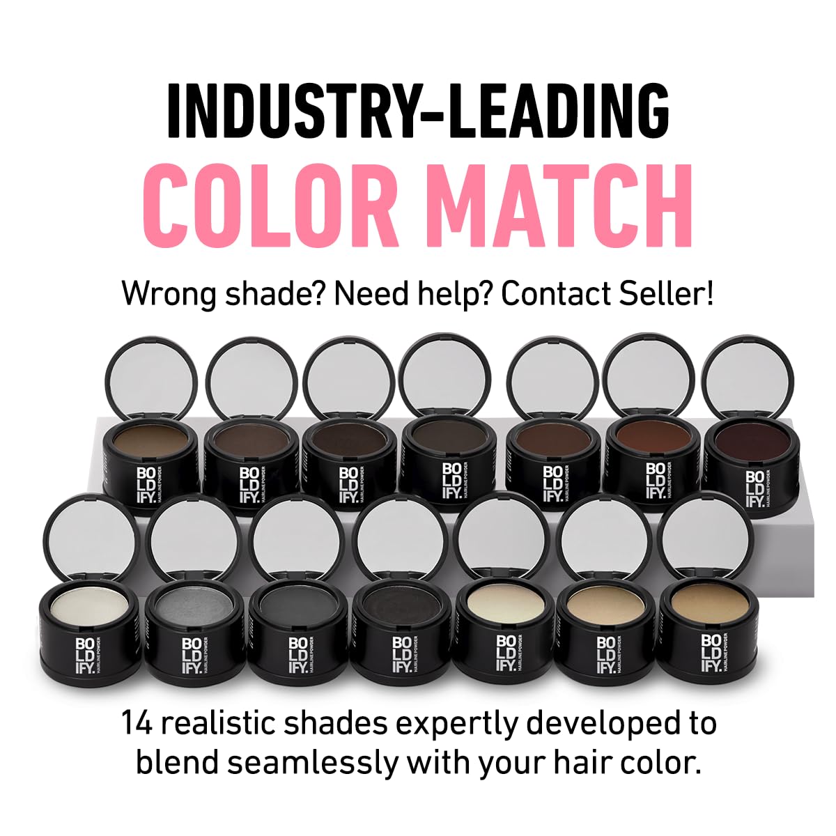 BOLDIFY Hairline Powder (LARGE, 10g) - Root Touch Up Hair Color for Gray Coverage - Bald Spot Concealing Hair Powder for Women & Men - 48-Hour Stain-Proof - Dark Auburn