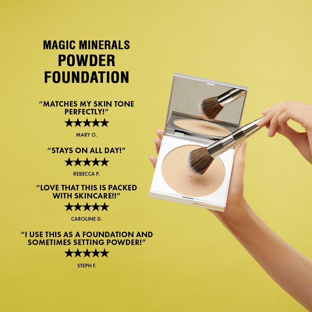 Magic Minerals by Jerome Alexander Jumbo Size Mineral Powder Foundation with Color Correctors, Antioxidant Skincare Formula (Medium Dark)