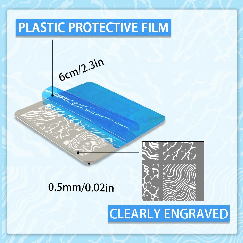 PH PandaHall 9pcs Marble Texture Nail Stamping Plates Line Graffiti Nail Art Designs Gradient Pattern Manicure Art Templates with Stamper and Scraper for Women DIY Manicures Salon Printing