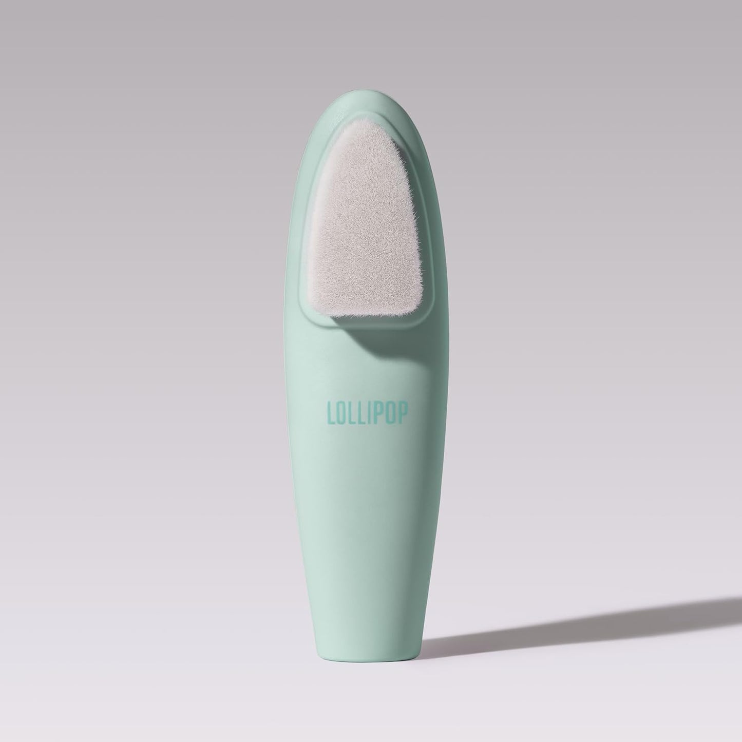 LOLLIPOP Dual-Sided Facial Cleansing Brush | Handle Size Silicone Face Exfoliator and Soft Fiber Cleanser | Manual Face Scrubber for Pores, Makeup Removal, Blackhead and Skincare Routine, Minty