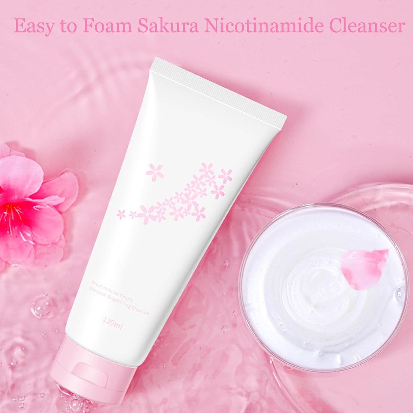 6Pcs Amino Acid Skin Care Products Set, Sakura Skin Care Sets, Nicotinamide Skin Care Gift Set for Women Girls, Skincare Routine Set, Face Care Kit with Cleanser, Mask, Toner, Eye Cream, Moisturizer