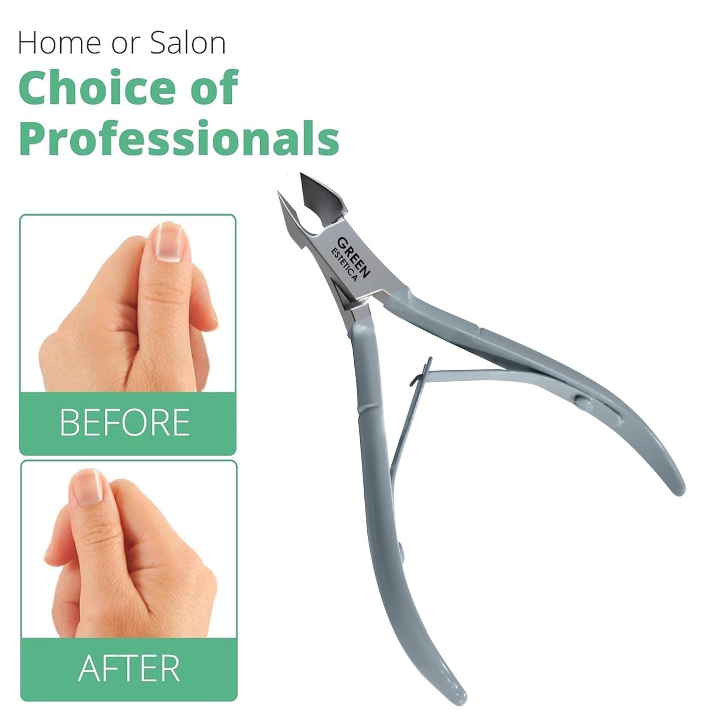 Professional Cuticle Trimmer Nail Cuticle Cutter Stainless Steel Cuticle Nippers with Sharp Blades of Cuticle Remover Clippers Manicure Tools Double Spring for Nail Care Pedicure Nail Tools (Gray)