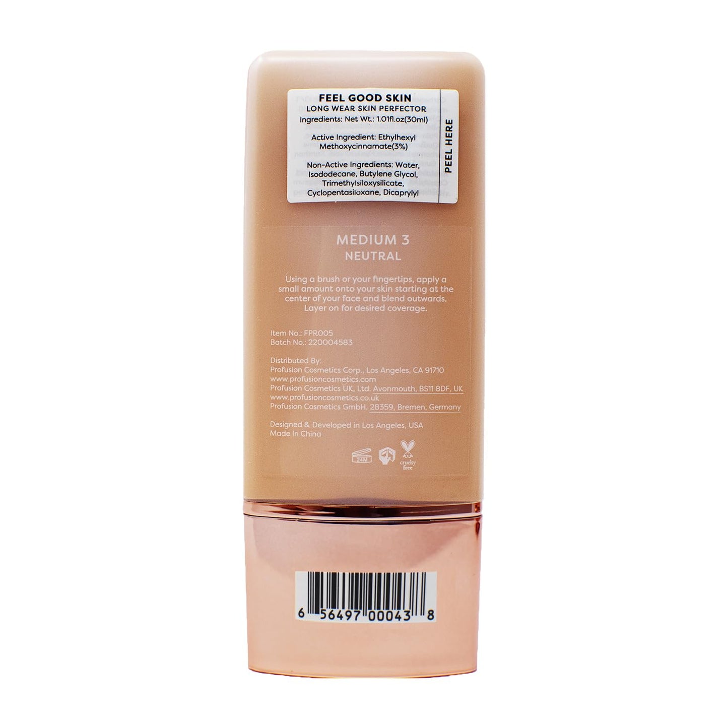 Profusion Cosmetics Lightweight Liquid Foundation for a Flawless and Elegant Radiance, Breathable Makeup for Improves Uneven Skin Tone, Cruelty-Free - Medium 3
