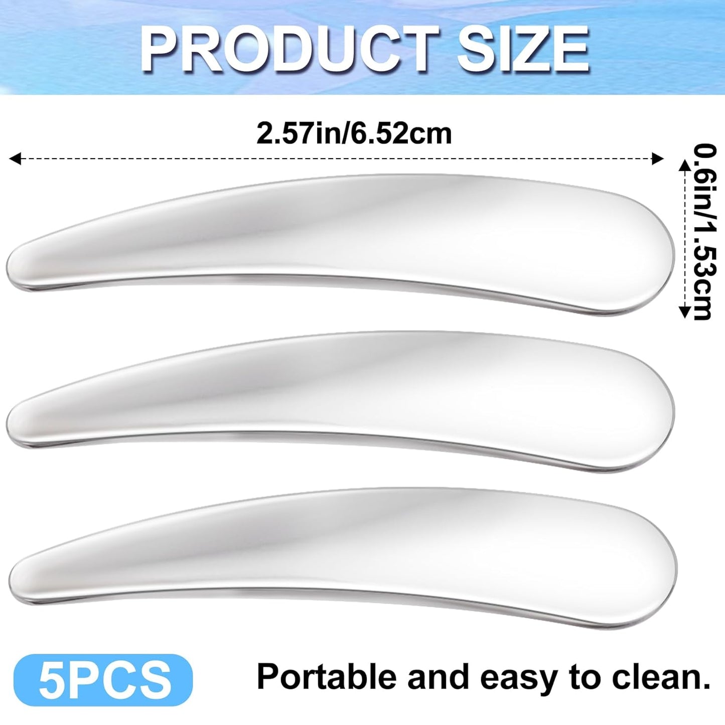 5pcs Mini Metal Cosmetic Makeup Skincare Cream Spatulas Scoop, Cosmetics Spoon Beauty Accessories for Mixing and Sampling Makeup Tools