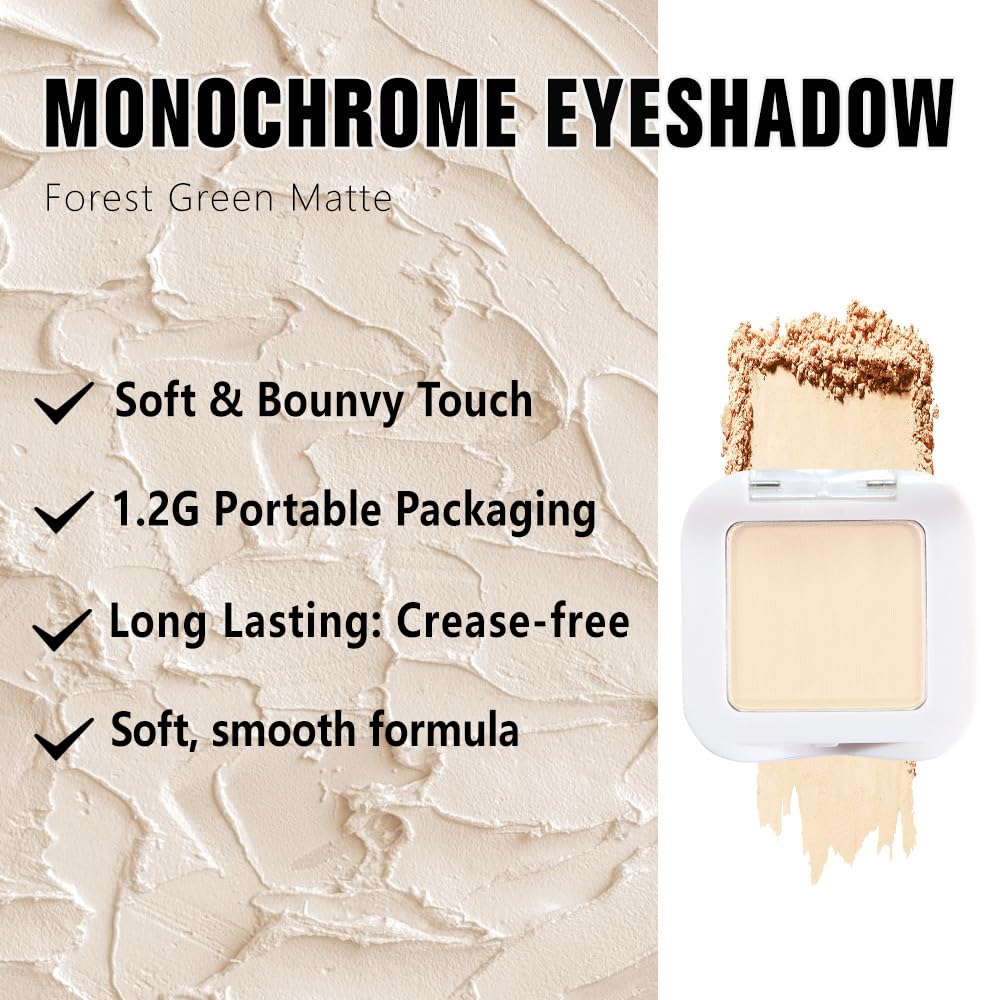 evpct Matte Nude Beige Mini Single Eyeshadow Palette, French Anilla Nude Natural Cream Matte Eye Shadow Palette Makeup Singles for Older Women Eyes, High Pigment Long Lasting Monochrome Eyeshadow
