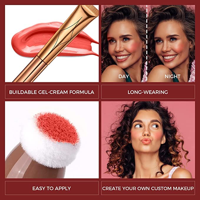 Blush Dreams Contour Beauty Wand, Liquid Face Concealer Contouring Stick with Cushion Applicator, Long Lasting Smooth Natural Matte Finish, Lightweight Blendable Super Silky Cream Contour Stick (Rose Gold Highlighter (H2))