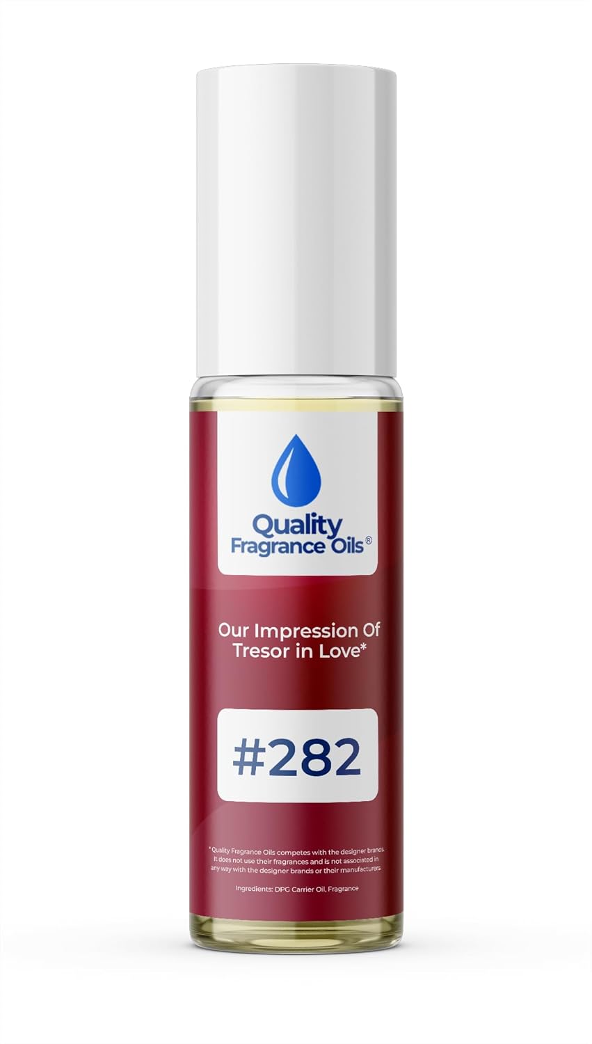 Quality Fragrance Oils' Tresor In Love Impression #282 | Long-Lasting Perfume Oil, Alcohol-Free, Strong Scent, 10ml Roll-On | Affordable Alternative to Designer Fragrances