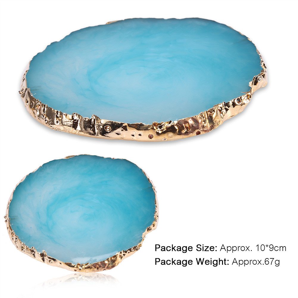 Nail Art Palette, Natural Resin Stone Nail Art Palette for Painting Placing Things Making Nail(Blue)