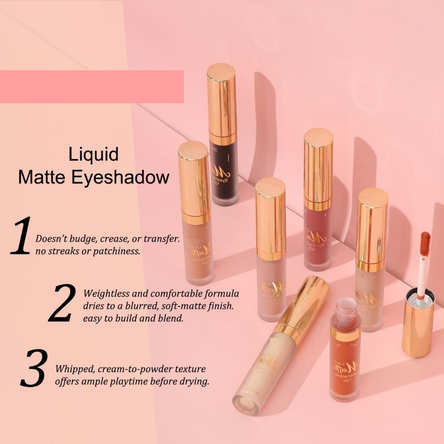 MAEPEOR Matte Liquid Eyeshadow 10 Colors Naked Smooth Creamy Eyeshadow Long Lasting and Waterproof Lightweight Cream Eye Shadow (P06 Ginkgo)