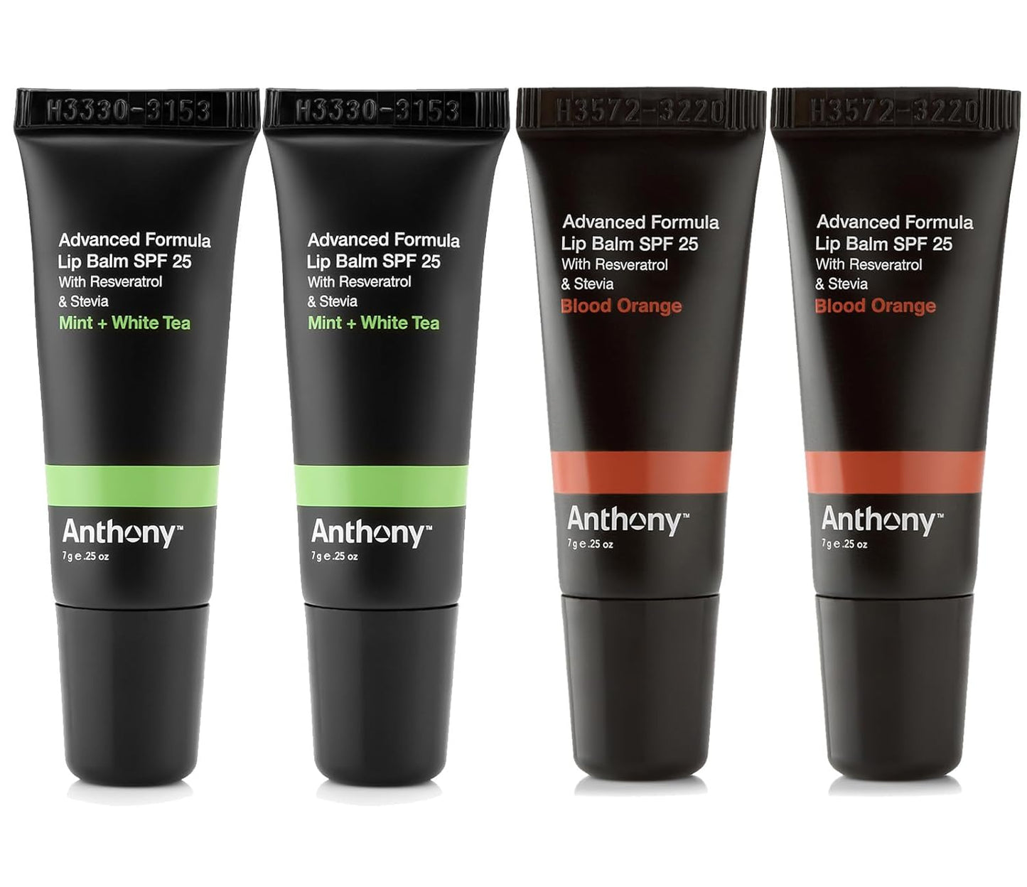 Anthony 25 SPF Lip Balm with Sunscreen for Lips – Contains Green Tea Extract, Shea Butter & Vitamin E – Moisturizing Repair Care Treatment for Chapped & Dry Lips 4-Pack