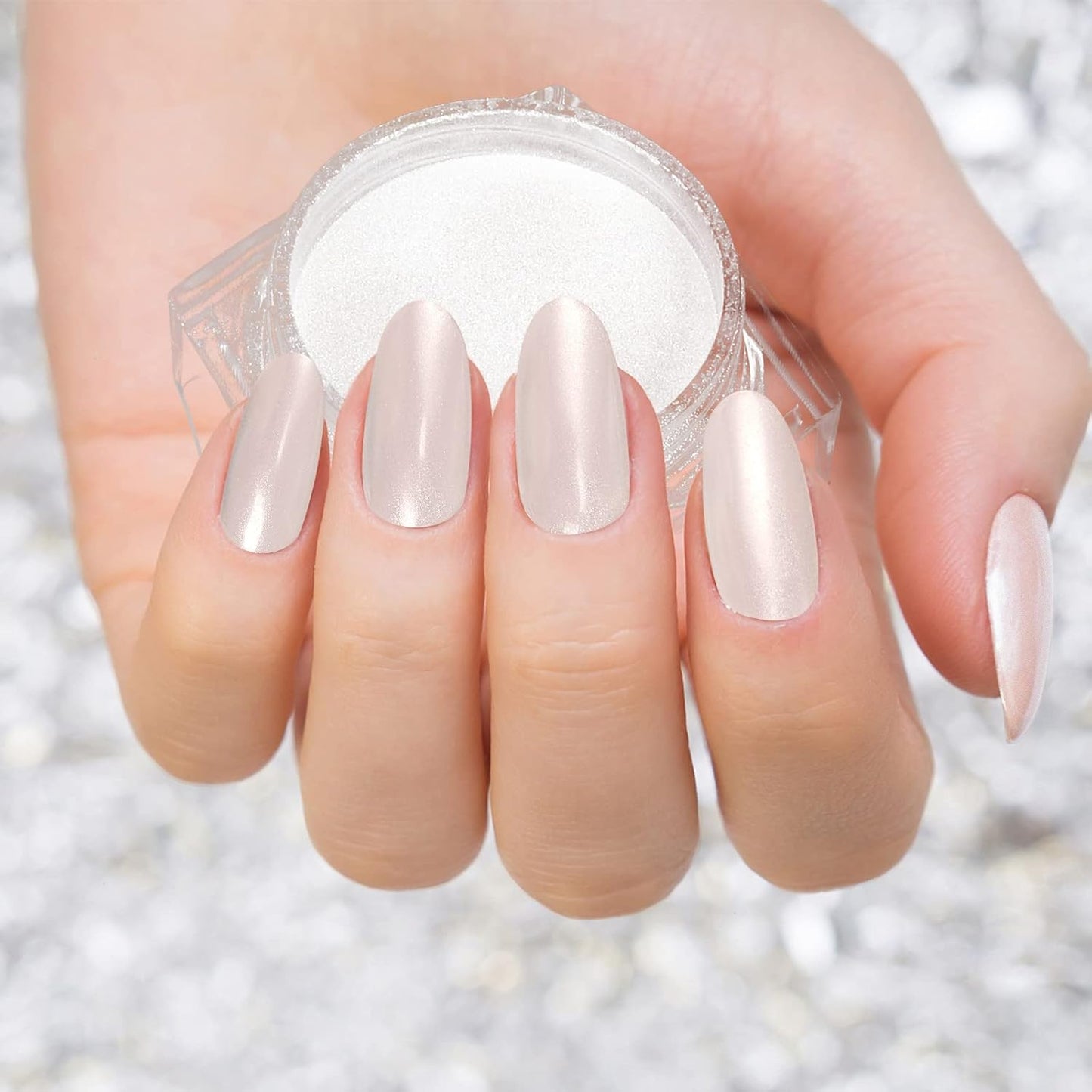 Artdone Clear Pearl Chrome Nail Powder,Iridescent Aurora Powder Metallic Mirror Effect Pigment Pearlescent Mermaid Pigment Pearl Glitter Dust Kit,Nail Art Decoration, Resin Craft