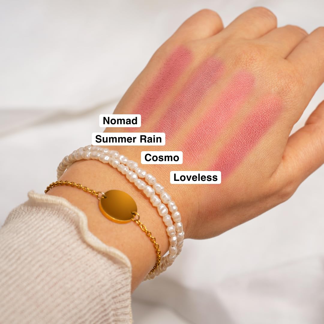 Makeup Powder Blush for cheeks | "Summer Rain" | 4g / 0.141oz | Cruelty-Free, Vegan, Clean Beauty | Buildable & Blendable for Natural, Healthy Glow | Coral, Peach & Golden Hues