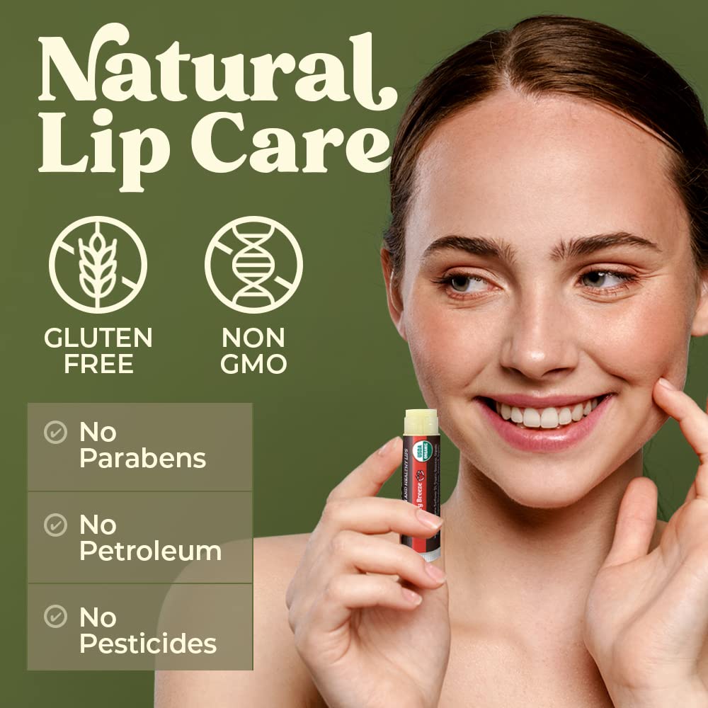 Earth's Daughter USDA Organic Lip Balm 12-Pack (2x 6-Packs) - Fruit Flavors, Beeswax, Coconut Oil, Vitamin E - Best Lip Repair Chapstick for Dry Cracked Lips - Moisturizing Lip Care