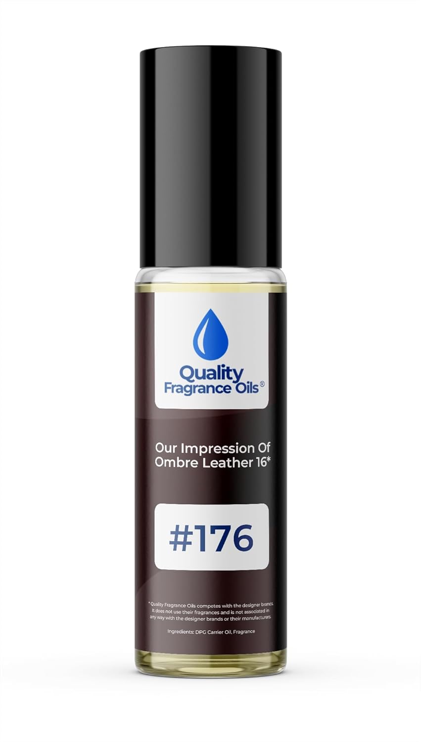Quality Fragrance Oils' Ombre Leather 16 Impression #176 | Long-Lasting Perfume Oil, Alcohol-Free, Strong Scent, 10ml Roll-On | Affordable Alternative to Designer Fragrances