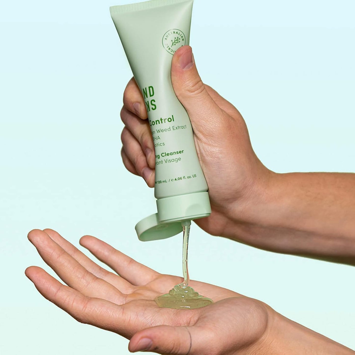 Sand & Sky Oil Control Gentle Face Cleanser with AHA & BHA - pH-Balanced Blemish Cleanser, Reduces Redness, For Oily Skin & Breakouts, 4.2 fl oz