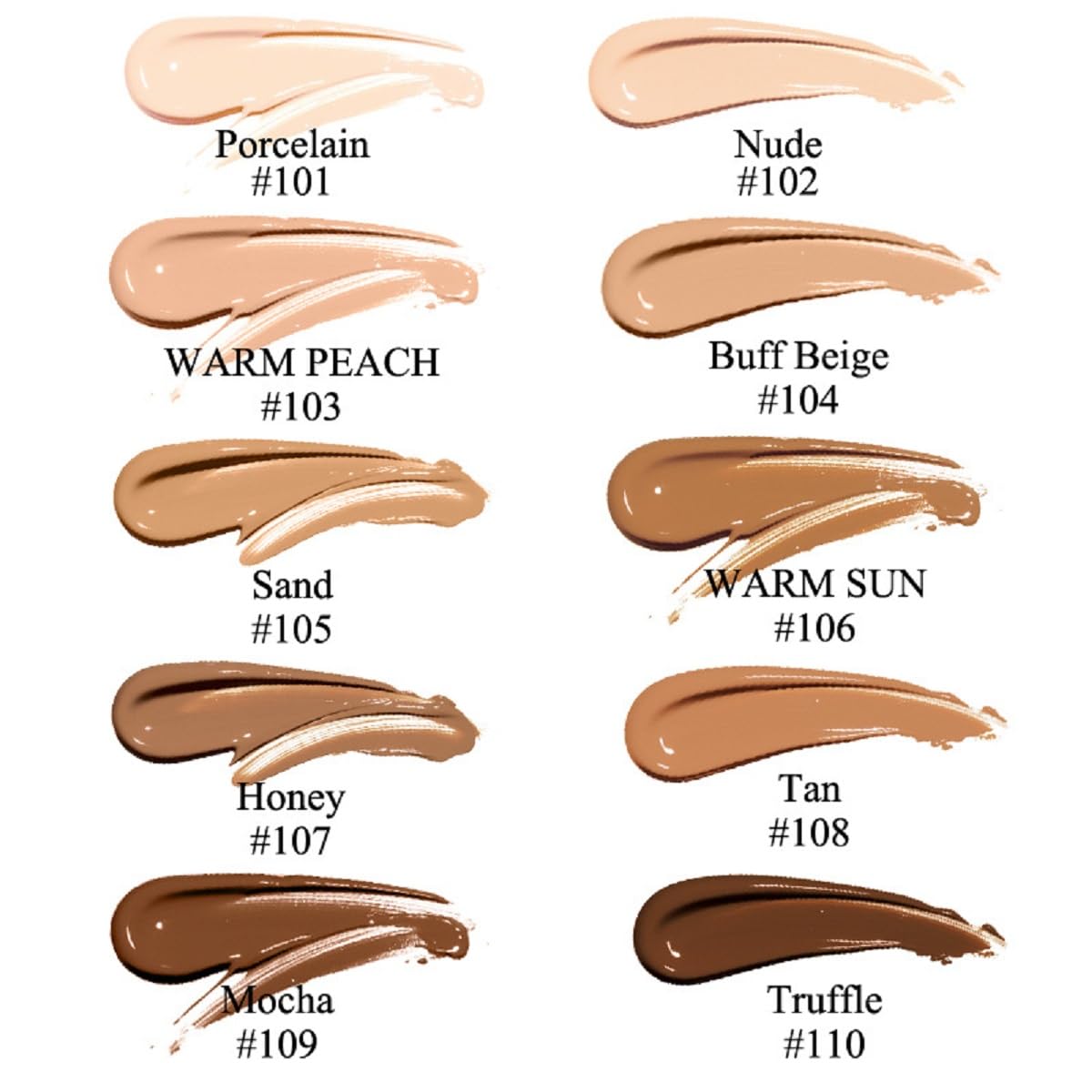 PHOERA Foundation, Flawless Soft Matte Liquid Foundation 24 HR Oil Control Concealer Foundation Makeup. (1 Pcs-106 -Warm Sun)