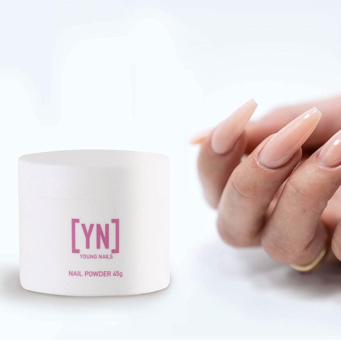 Young Nails Acrylic Core Powder - Self-Leveling Acrylic Nail Powder, Clear Nude Pink White Acrylic Powder for Nail Extenstion, Professional Grade, Superior Adhesion, Color - White, 45g
