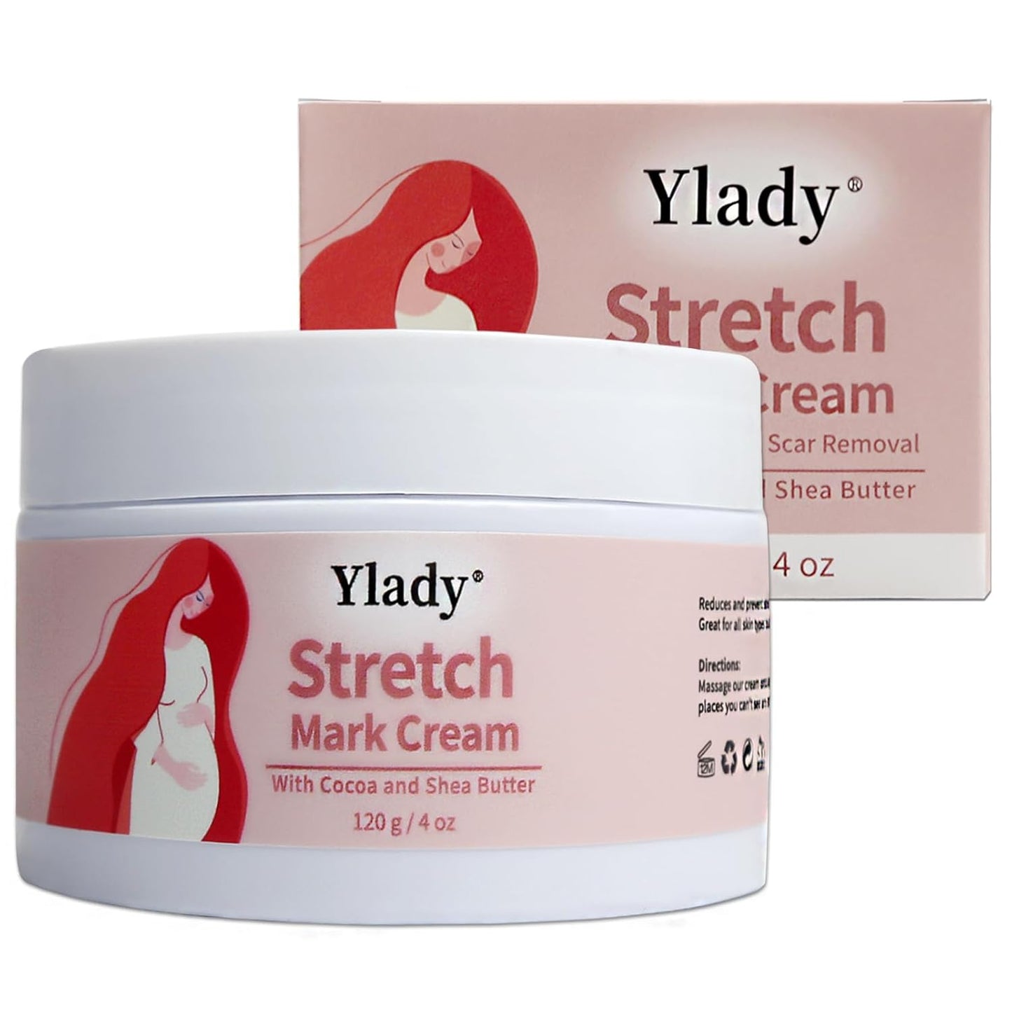 Stretch Mark Cream 120g/4 oz Stretch Marks Lotion Pregnancy Creams, Belly Butter Pregnant Women Stretch Mark Removal Treatment, Maternity Skin Care Moisturizer Scar Wrinkle Prevention
