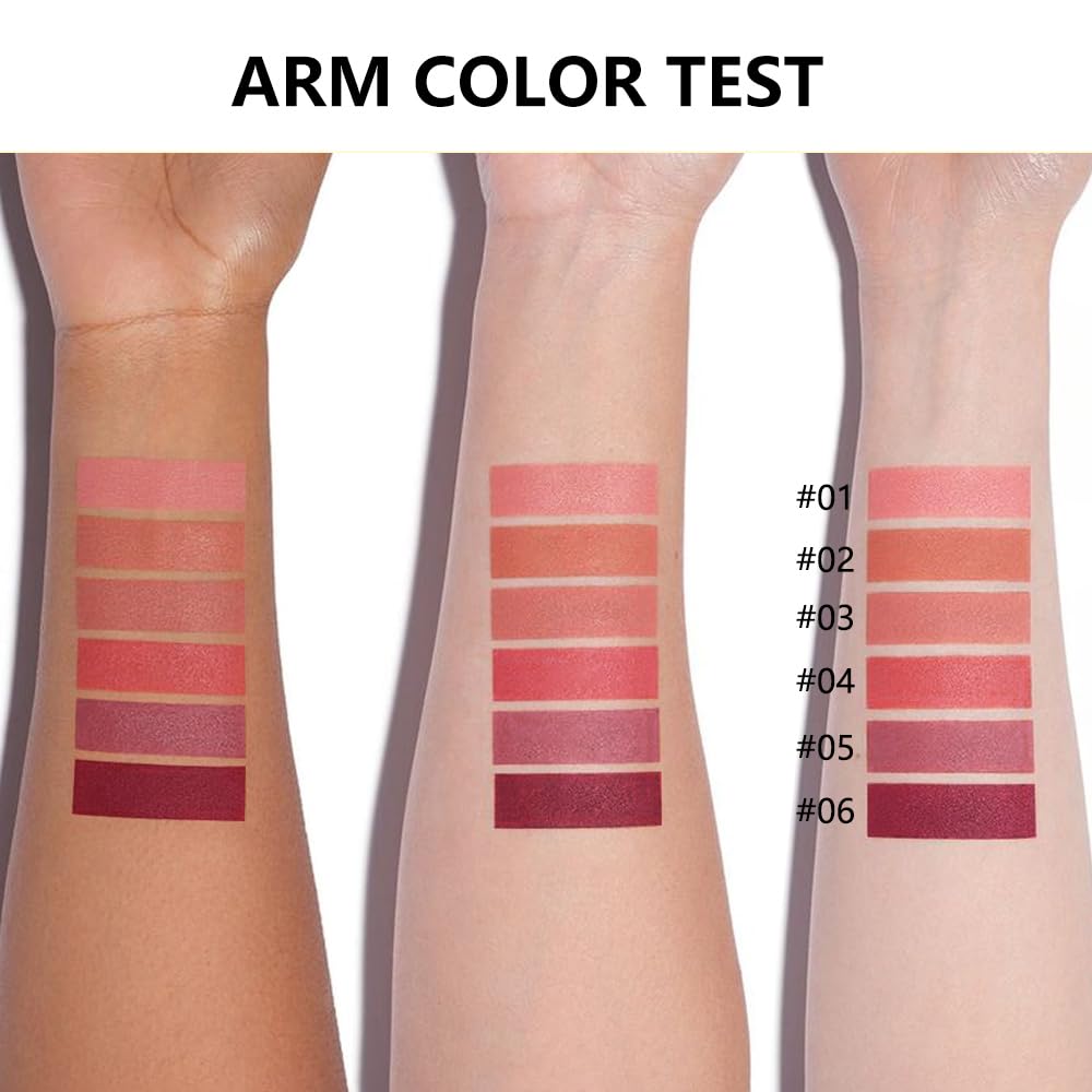 Matte Lipstick Crayon Set for Women, Ruby Red 24 Hour Lipstick Lip Liner Pencil, Neutral Lip Stick Lipliner Long Lasting Waterproof Smudge Proof, Vegan & Cruelty-Free, 04