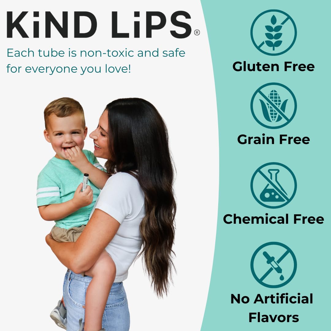 Kind Lips USDA Organic Lip Balm Unscented 3 Pack – 100% Natural, Moisturizing Lip Care with Beeswax. Hydrates & Nourishes Dry, Chapped Lips. Cruelty-Free, Eco-Friendly, and Non-Toxic. Unflavored