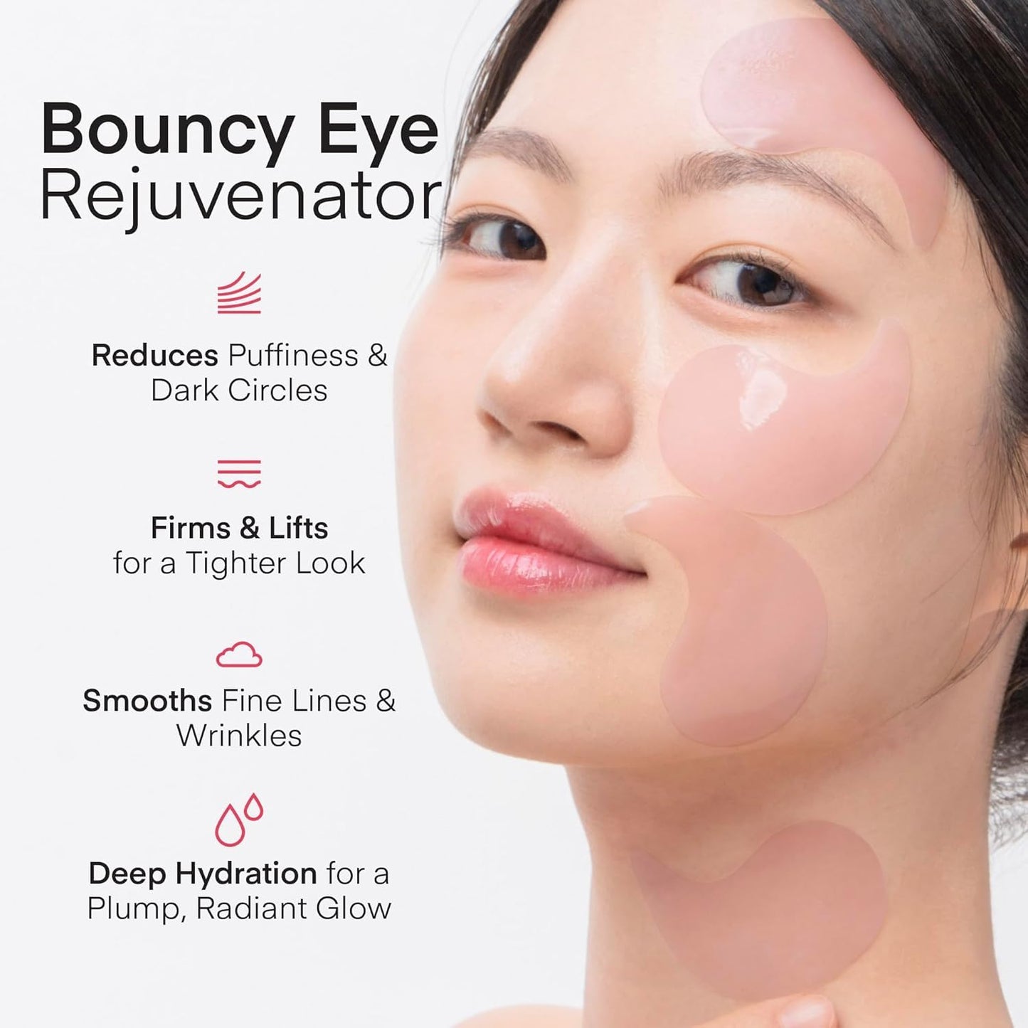 Terez & Honor Collagen Face Mask 4-Pack & Eye Patches 60 Pcs Hydrogel Set - Korean Self Care for Wrinkles, Fine Lines, Pores, Elasticity, Eye Puffiness, Dark Circles - Deep Hydrating, Firming, Glowing
