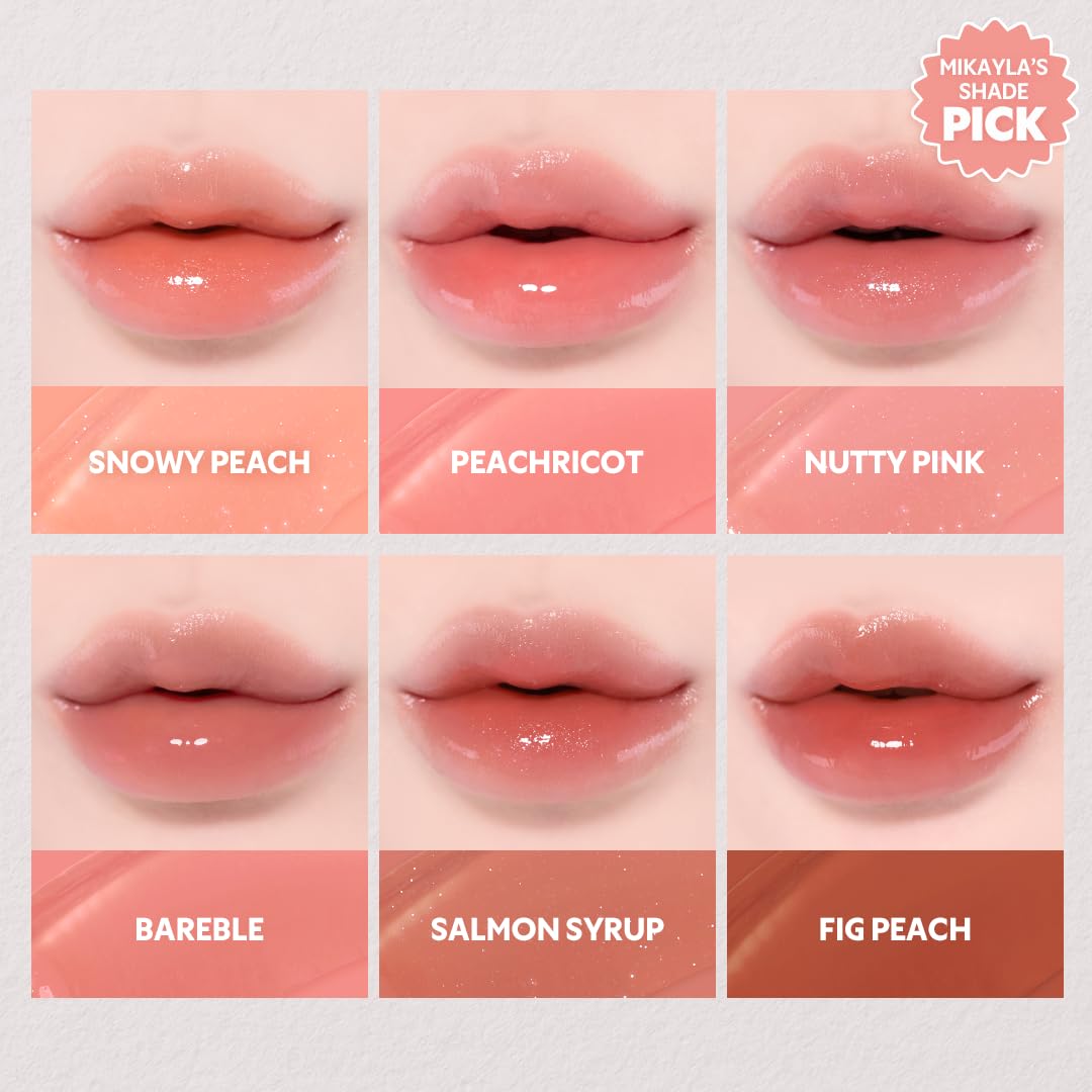 TIRTIR [*Mini Size Waterism Tinted Lip Gloss #06 Honey Nut, 0.06 Fl Oz – Kiss Ready Lipgloss, 12H Long Lasting Non Sticky Natural Tinted Glow Korean Multiuse Cheek and Lip Tint for Women gift