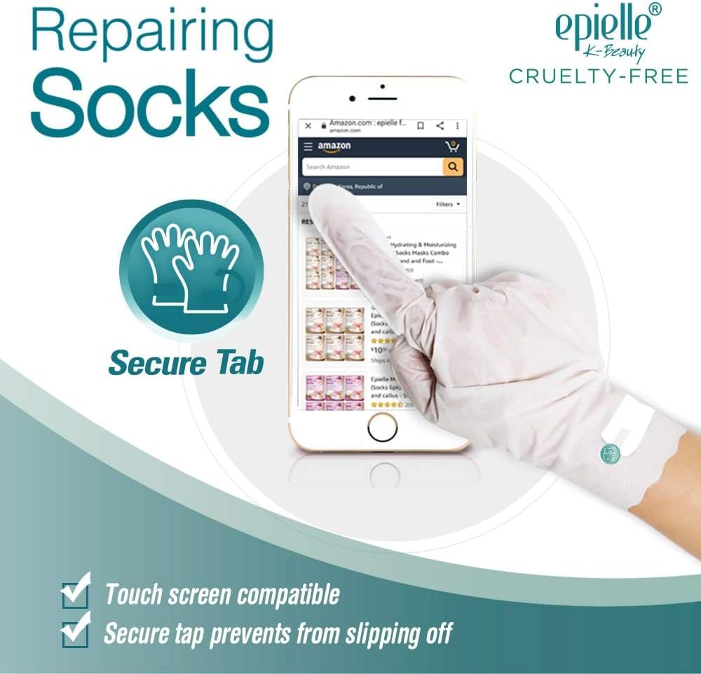 Epielle Intensive Repairing Hand Masks 6 Pairs, Deep Moisturizing Gloves for Dry, Cracked Hands, Repair with Coconut Oil & Milk Extract, Korean Skin Care, Spa Set, Self Care Gifts for Women