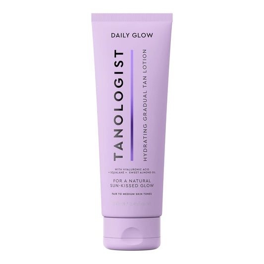 Tanologist Hydrating Daily Glow Body Lotion- Light/Medium, Gradual Tanning Lotion, No Fake Tan Smell, Streak-Free & Natural Looking Self Tanner, Moisturizing, Vegan, 8.45 fl. oz/250 ml Tube