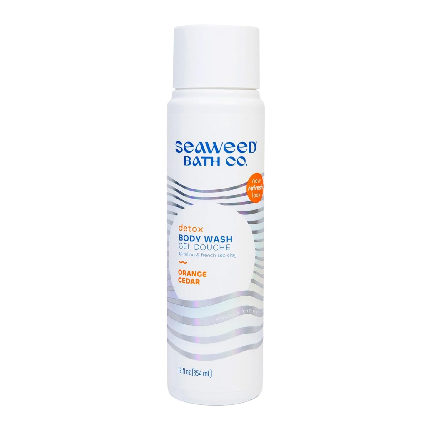 Seaweed Bath Co. Detox Body Wash - Rosemary Mint - Hydrating Foaming Cleanser with Refreshing Natural Ingredients - Vegan, Paraben and Sulfate Free Shower Gel for Women and Men - 12 oz