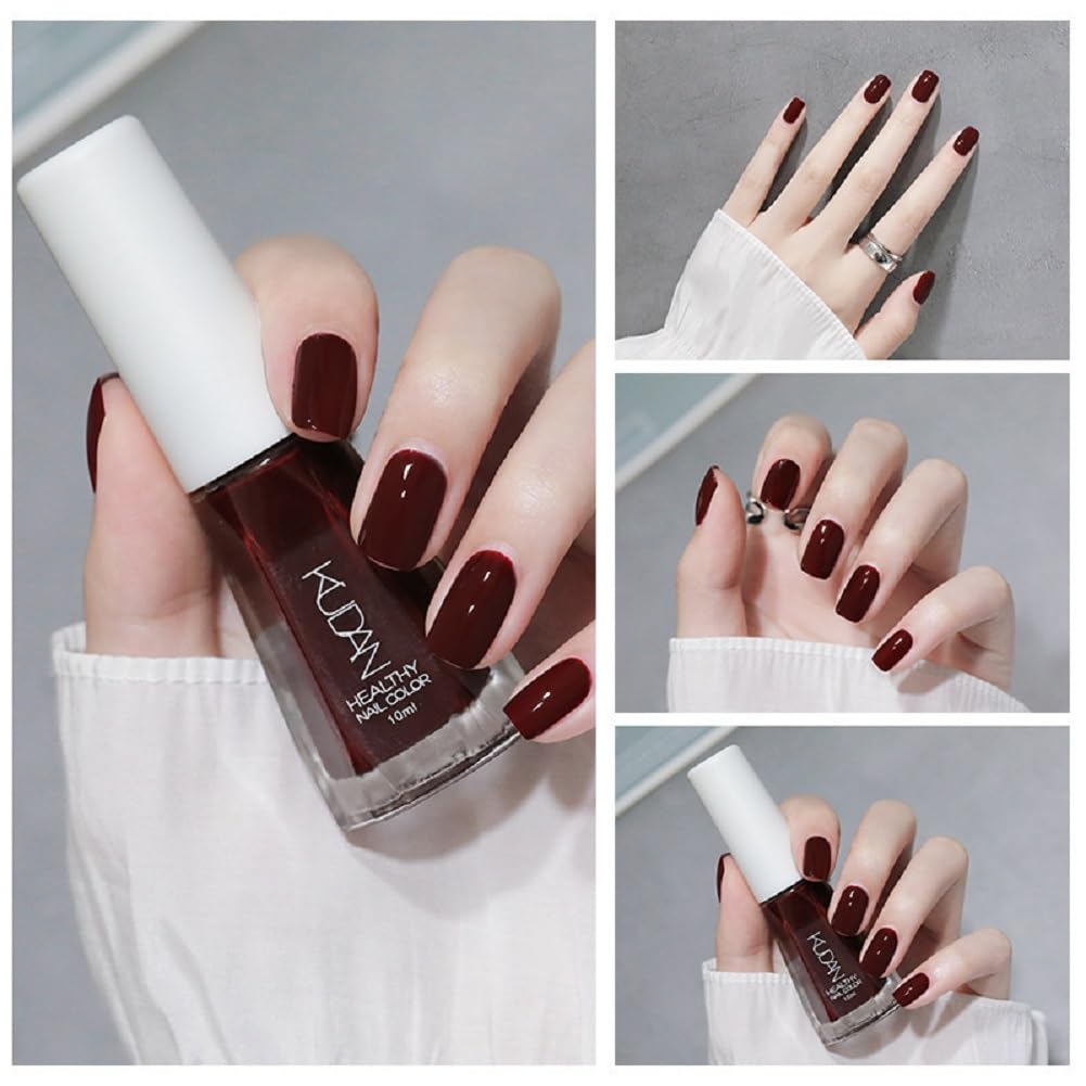 Nail Polish set - Nail Lacquer Quick Dry, Full Size, Vibrant, Colorful, Trendy, Glitter, Glossy, Metallic, Matte Nail Art Nail Shades (N11 Wine red flash fine, 52g)