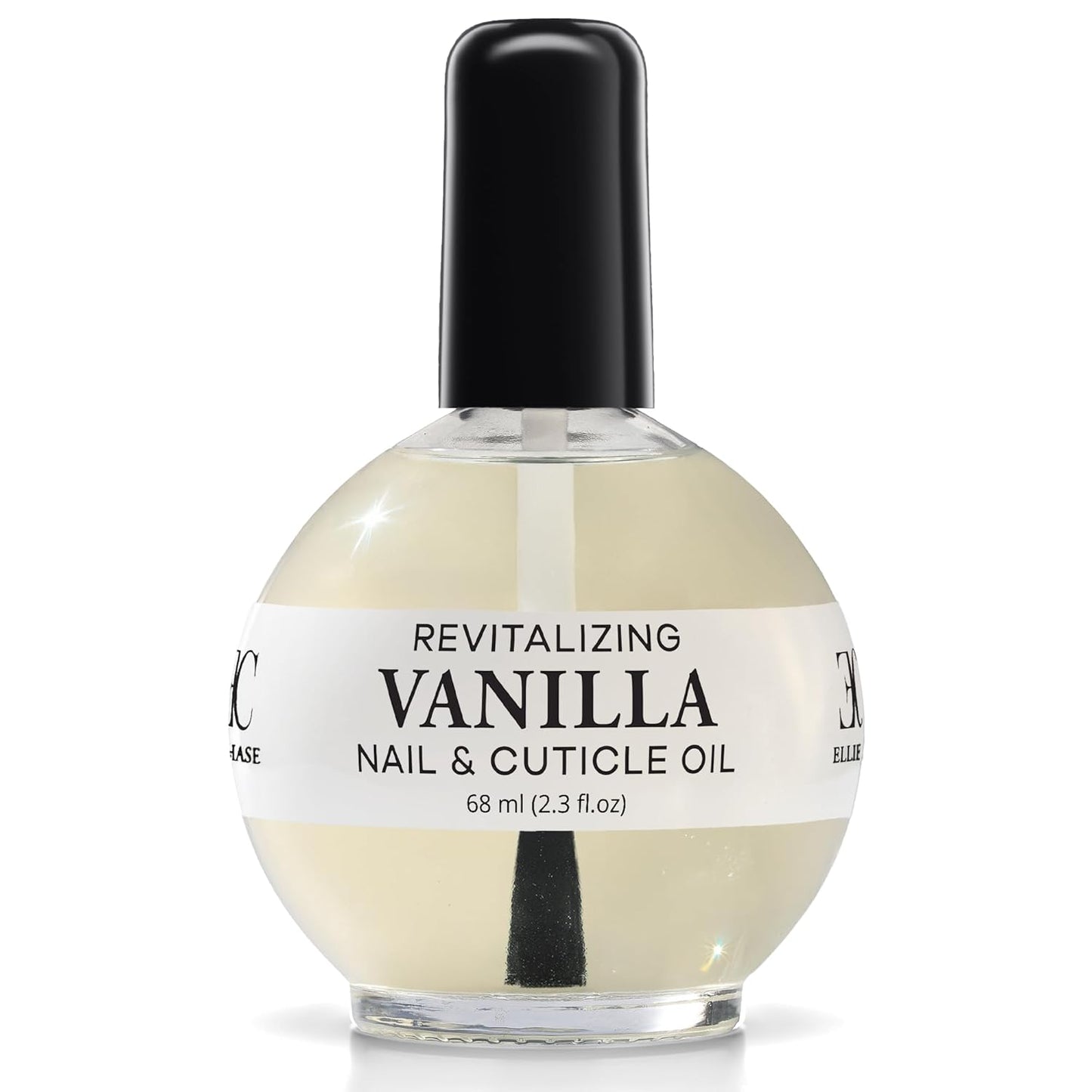 Ellie Chase Moisturizing Cuticle & Nail Care Oil 2.3 Fl Oz - Vanilla Scented – Infused with Jojoba Oil, Aloe, Vitamin E – Nail & Cuticle Hydration, Repair, Moisturizer, Strengthener, Growth