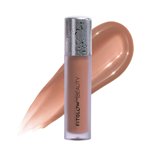 FITGLOW Beauty Lip Colour Serum | Hydrating Lip Gloss | Plumping Anti-Aging Lip Treatment | Natural Shine with Pomegranate Sterols & Collagen | Buildable Color for Dry Chapped Lips | Halo - 10g