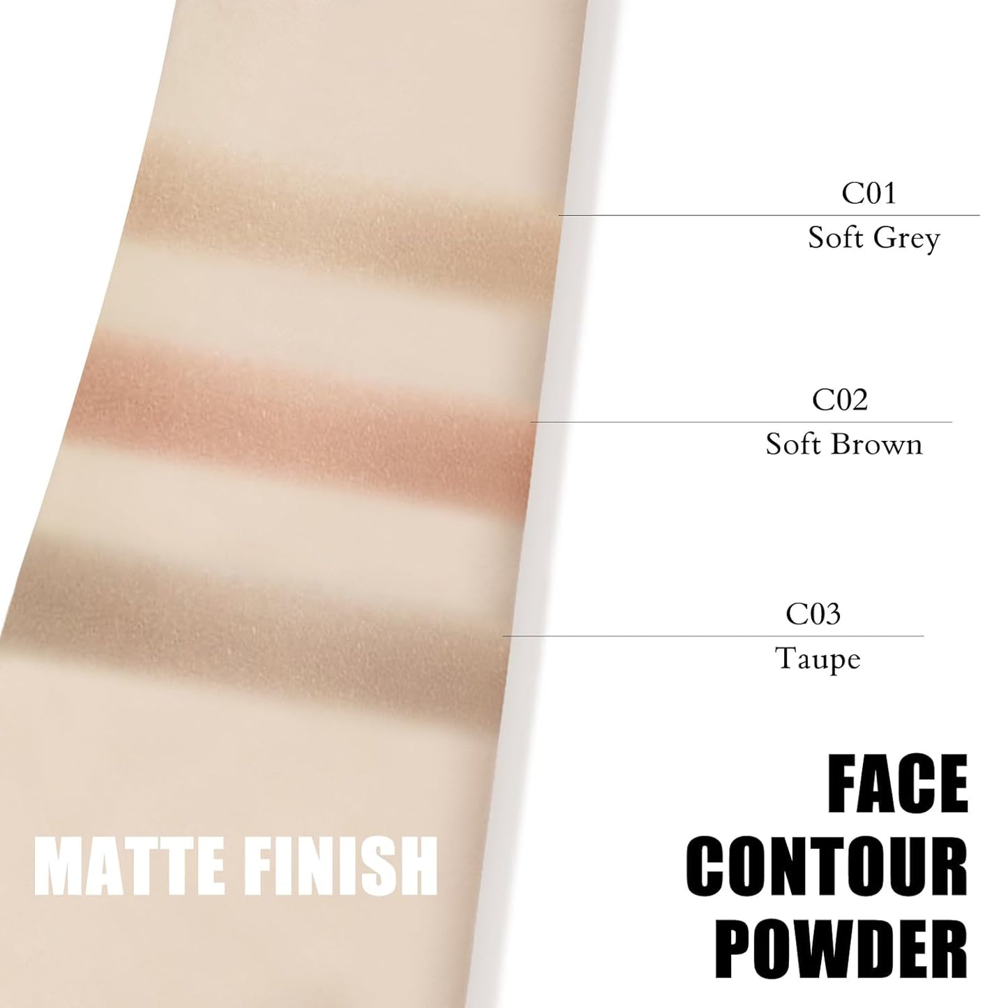 Contour Palette with Brush, Cream Contour Powder Palette Bronzer Powder Matte Bronzer Palette Cool Toned Contour Kit with Mirror for Face Sculpting Contour Makeup (#C01 Soft Grey)