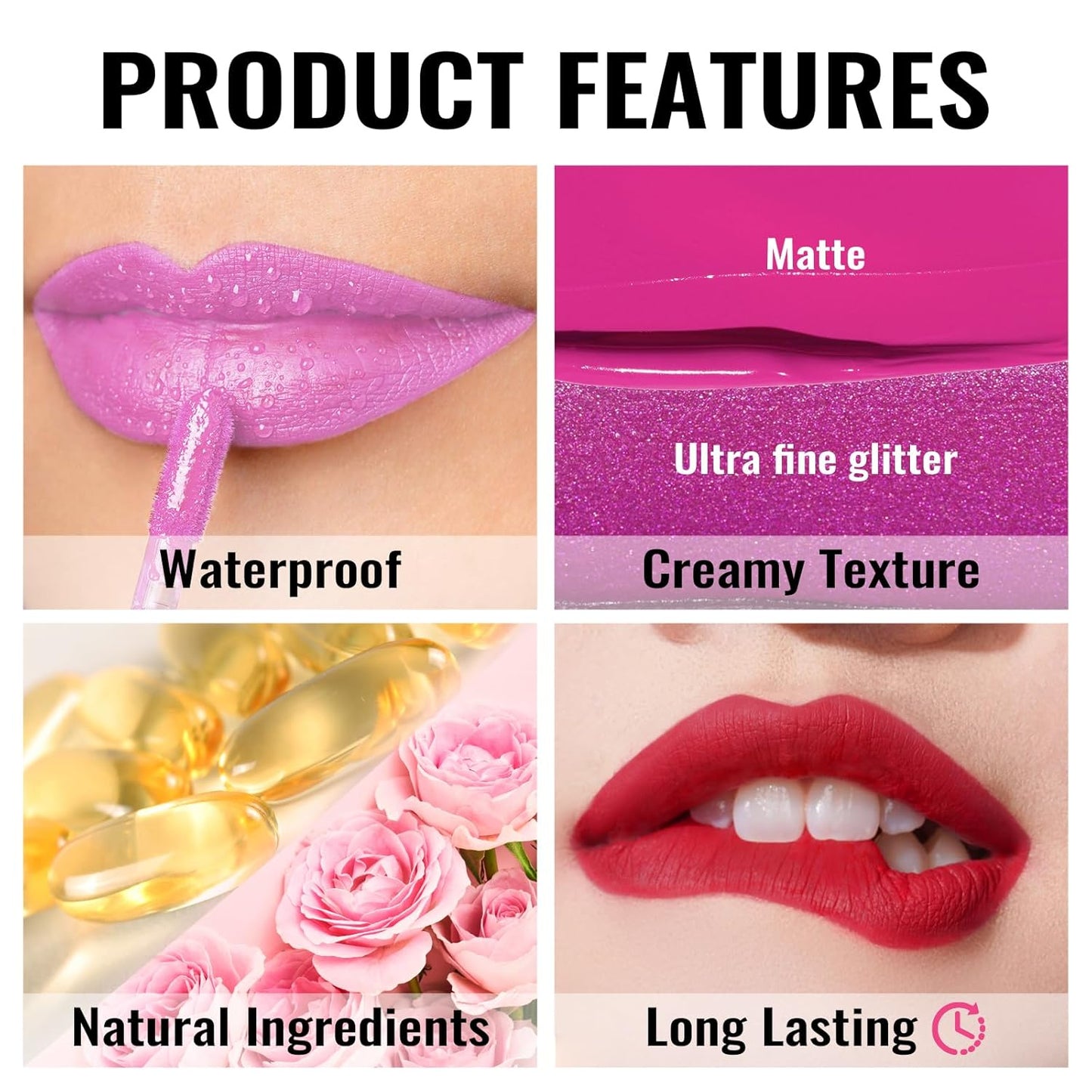 Oulac Matte Liquid Pink Lipstick for Women, Pink Nude Long Lasting Lipstick, Waterproof Lip Stain, No Transfer, Creamy High Pigmented Formula with Vitamin E, Vegan & Cruelty-Free M19