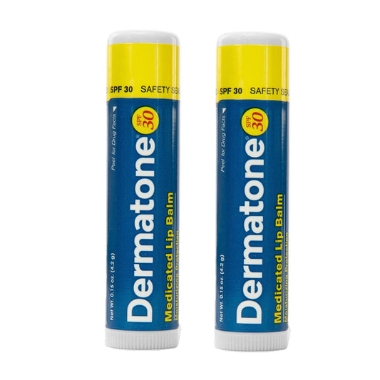Dermatone Original Lip Balm | Medicated & Moisturizing | Cocoa Butter, Aloe, Vitamin E | Soothe & Heal Chapped Lips | SPF30 | 2-Pack, 0.15oz sticks